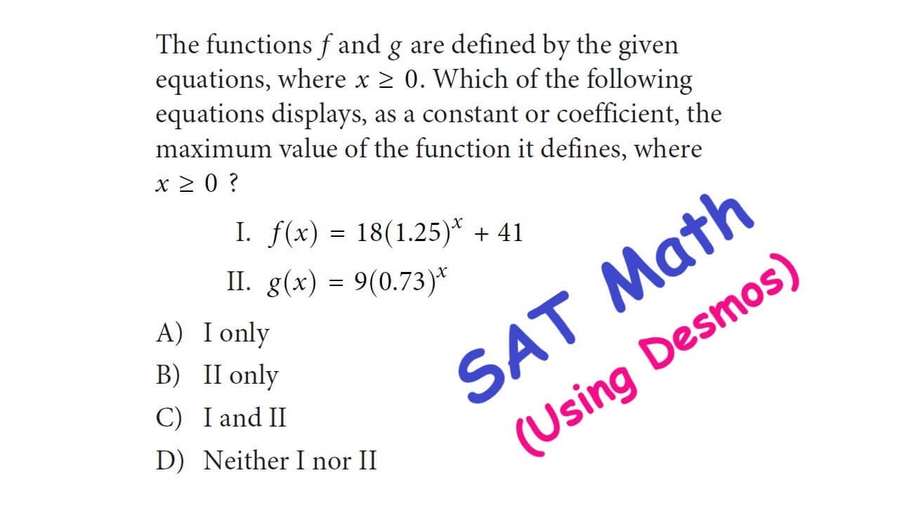 The SAT Math - Solving Problem on Functions Using Desmos - YouTube