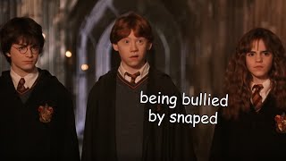 snape picking on the golden trio for 8 movies straight