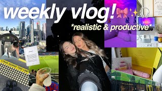 SPEND A WEEK WITH ME  *realistic & productive* ✨🎧🌷| hair apt, afl match, editing, etc!