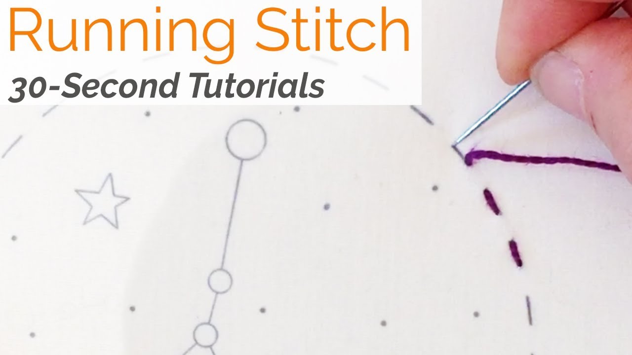 How To: Running Stitch Embroidery: 30-Second Tutorial - YouTube