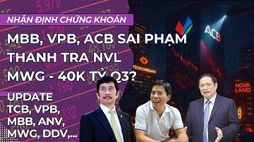 Sai phạm tại MBB VPB ACB, thanh tra NVL, lộ diện DN lãi x10 lần, MWG Q3 kỷ lục|Nhận định chứng khoán