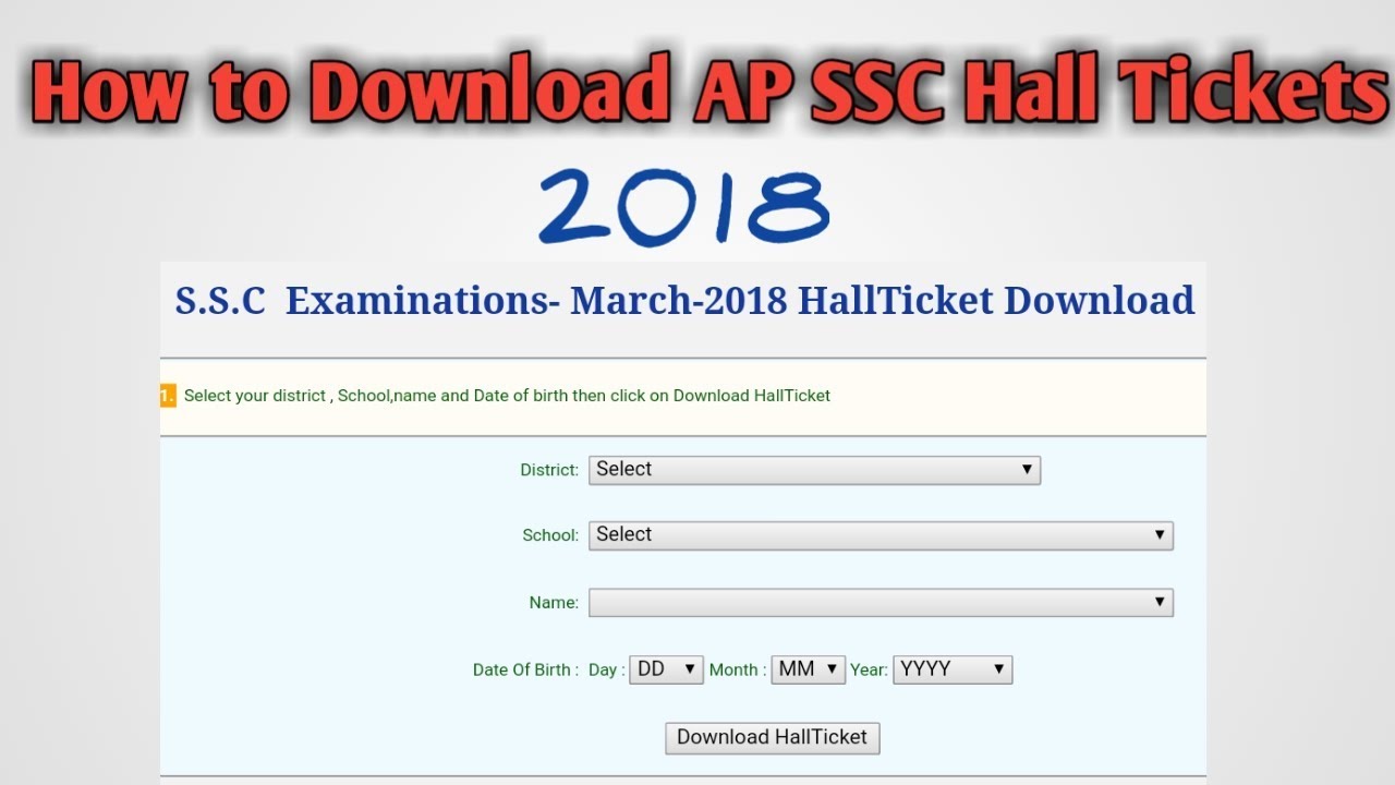 AP 10th class Hall Tickets 2018 Download | bseap, manabadi