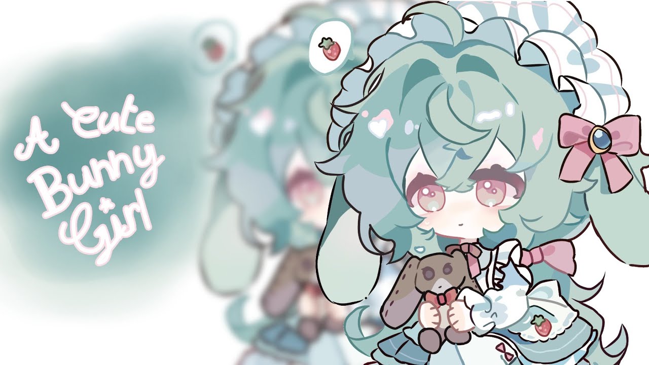 A cute bunny girl | AI-inspired artwork fully redrawn in my style | speedpaint 【IbispaintX 】.˶ˆ꒳ˆ˵ 