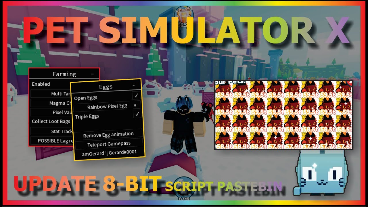 UPDATED! - OP Pet Simulator X GUI (DXH) - Auto Open Eggs For Index & Dupe  Rainbows & Dark Matter Pets!