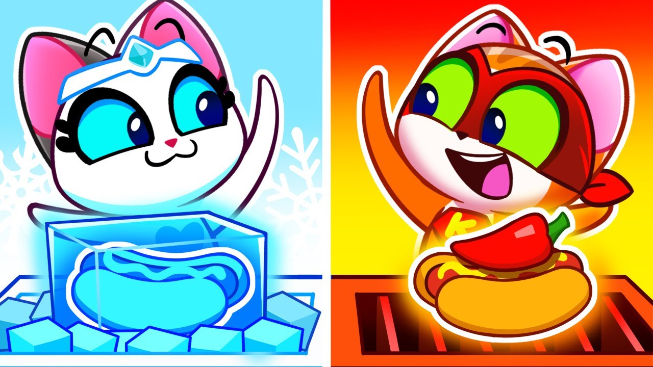 Superhéroe caliente VS frío | Disfraz | Día de los opuestos | Historias para niños | Purr-Purr