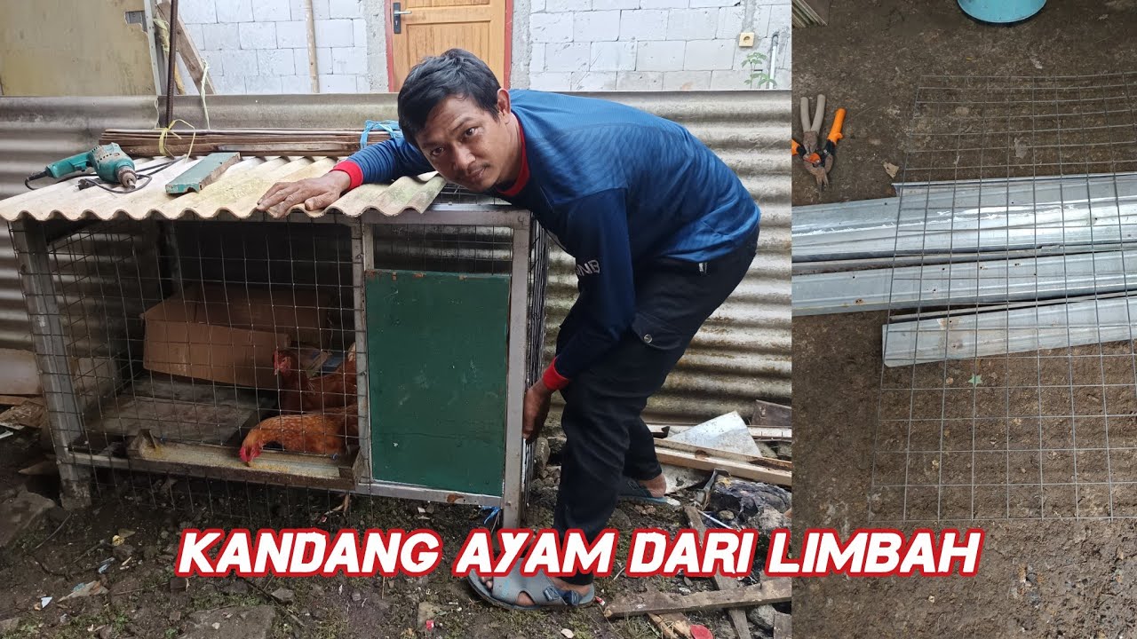 TUTORIAL MEMBUAT KANDANG AYAM BAHAN SEADANYA‼️DARI LIMBAH BEKAS BANGUNANA