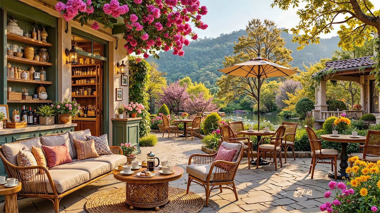 Smooth Jazz Background Music - Spring Coffee Shop Ambience & Relaxing Jazz for Study