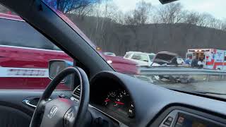 Accident on the NYS Thruway I-87 northbound near exit 16. #NYSThruway #accident
