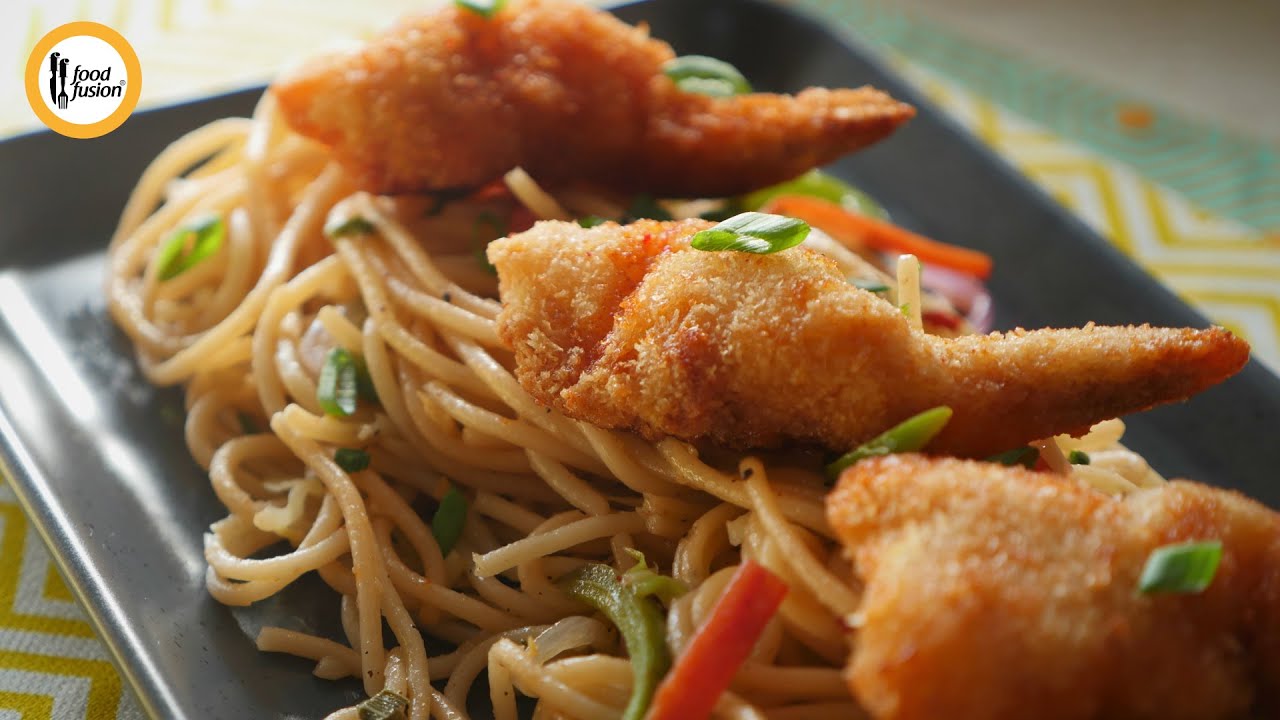 Hakka Noodles with Shrimps Recipe By Food Fusion