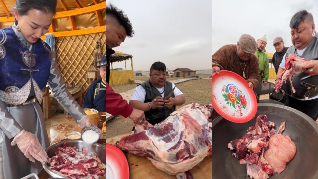Гурманская жизнь монгола Энке и его сестры Велис! Коллекция 34 #кулинария #деревня #монголия