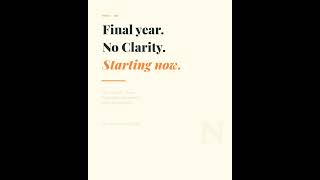 Final year. No clarity. Starting now!!