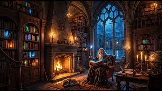 Fantasy Rain Ambience 🌧️ Rainy Wizard Library for Sleep &amp; Study (10 Hours)