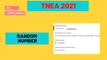 TNEA 2021 COUNSELLING | How to Check Random Number | Tnea login - DK EXPLORES