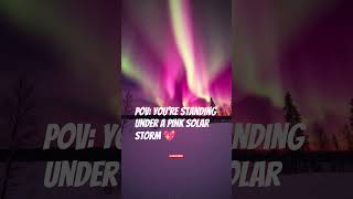 The Rare Pink Ribbon: Nature's Neon Light Show 🌌 #AuroraBorealis #shorts #cosmos #auroral