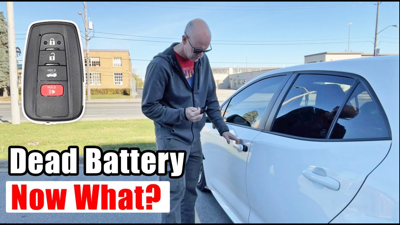 Toyota key fob dead battery - open door & start vehicle - YouTube