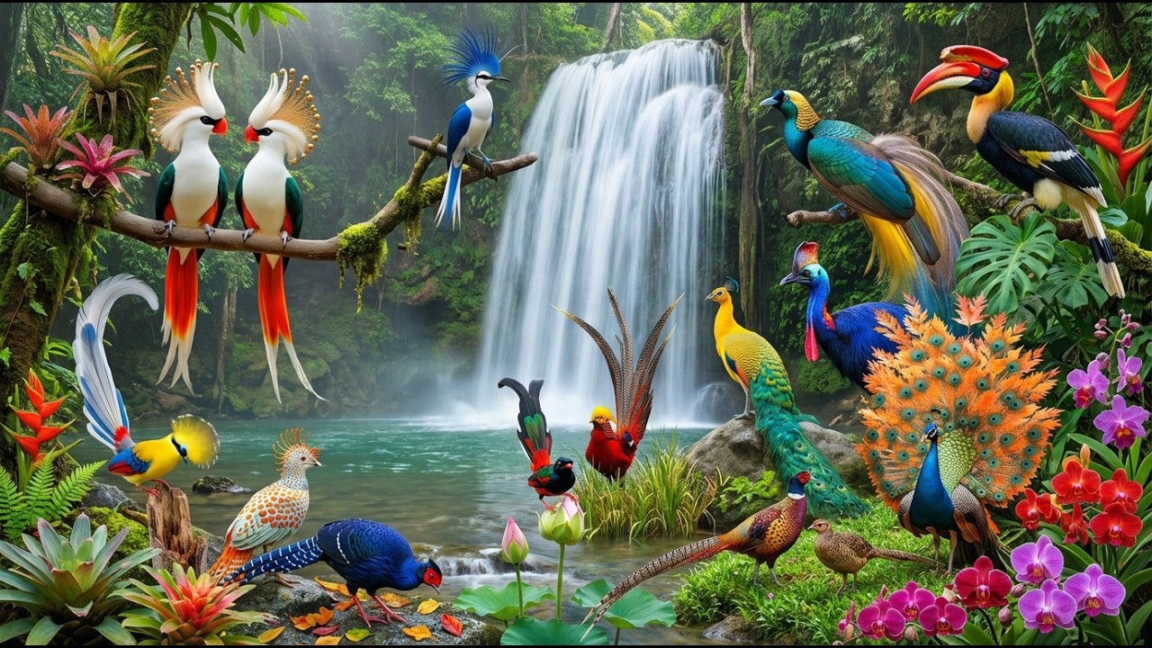 Amazon Bird Life & River Sounds for Relax 🐦🌊🦅🦜🦩🦚 #AnxietyRelief #BirdLife #RiverSounds #FlowingWater