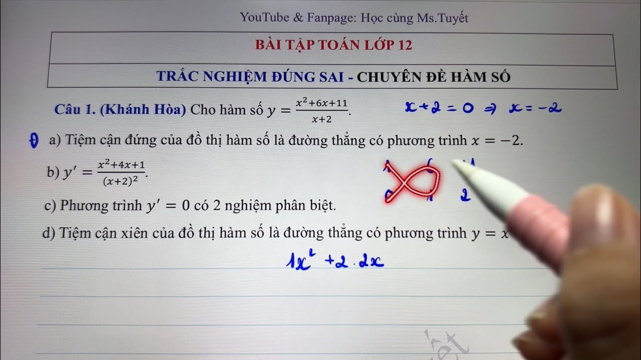 Toán 12. Trắc nghiệm đúng sai - CHUYÊN ĐỀ HÀM SỐ - Ôn thi TNTHPT