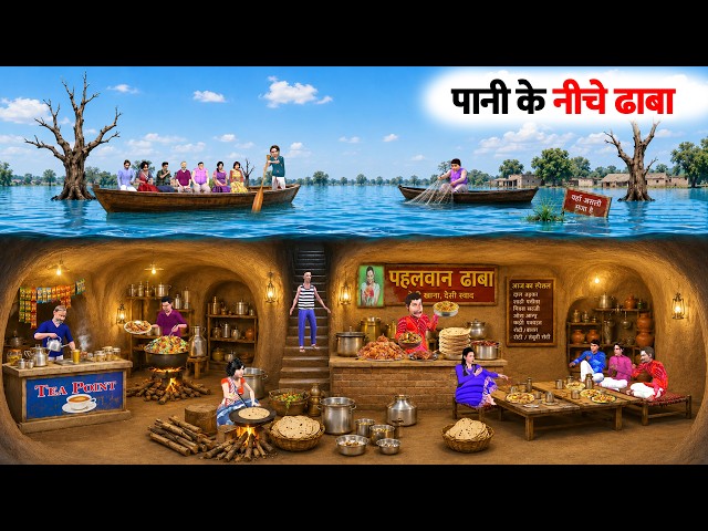 Underwater Dhaba Tasty Mutton Biryani Street Food Hindi Kahaniya Moral Stories Comedy Video