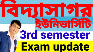 vidyasagar university exam update/vidyasagar university form fill up/vu 3rd semester exam date 2022