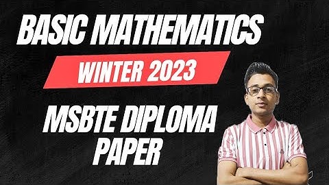 Diploma K scheme Basic Mathematics (311302) Previous year question paper #exam #msbte#diploma#bms 