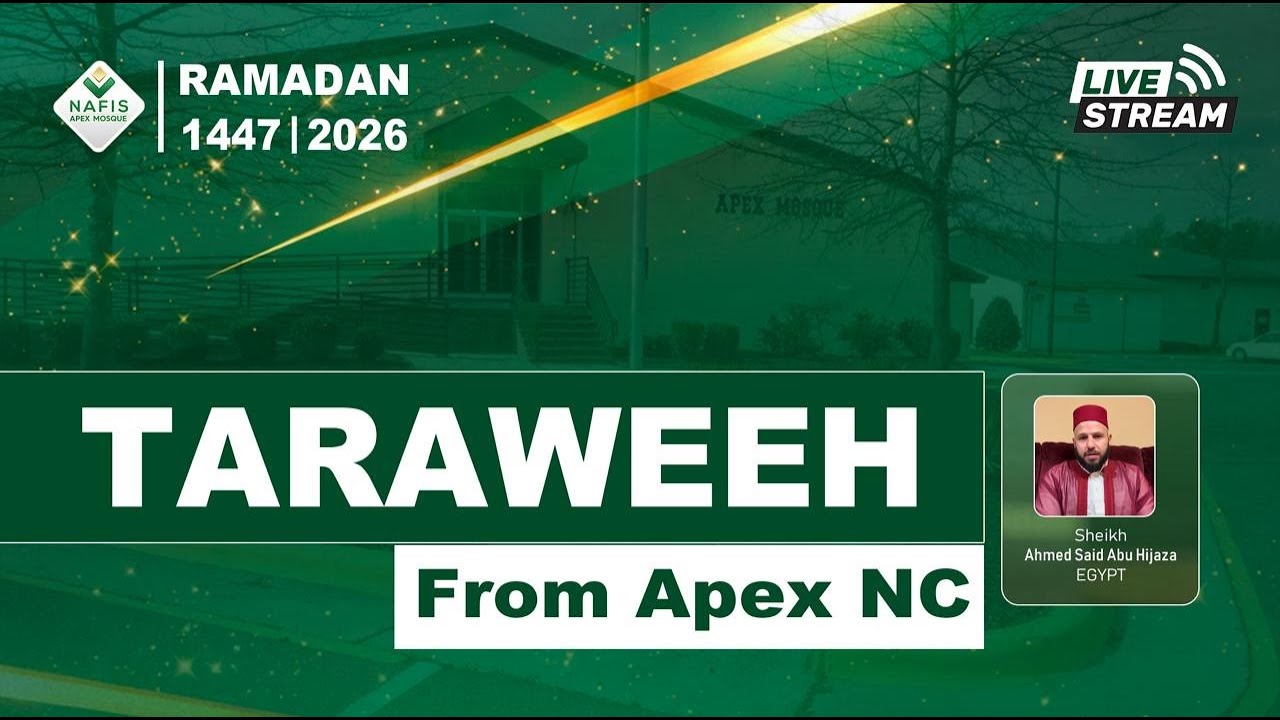 Live Isha & Taraweeh Prayer | APEX MOSQUE 9th Night of Ramadan | 1447|2026