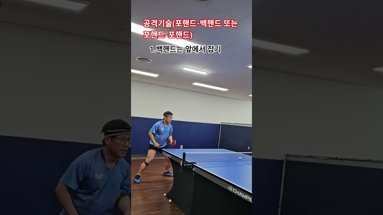 공격기술(포핸드-백핸드 또는 포핸드-포핸드)