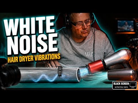 ASMR PVC Pipe Vibration with Dyson Hair Dryer 12 HRS - Deep White Noise for Sleep - black screen