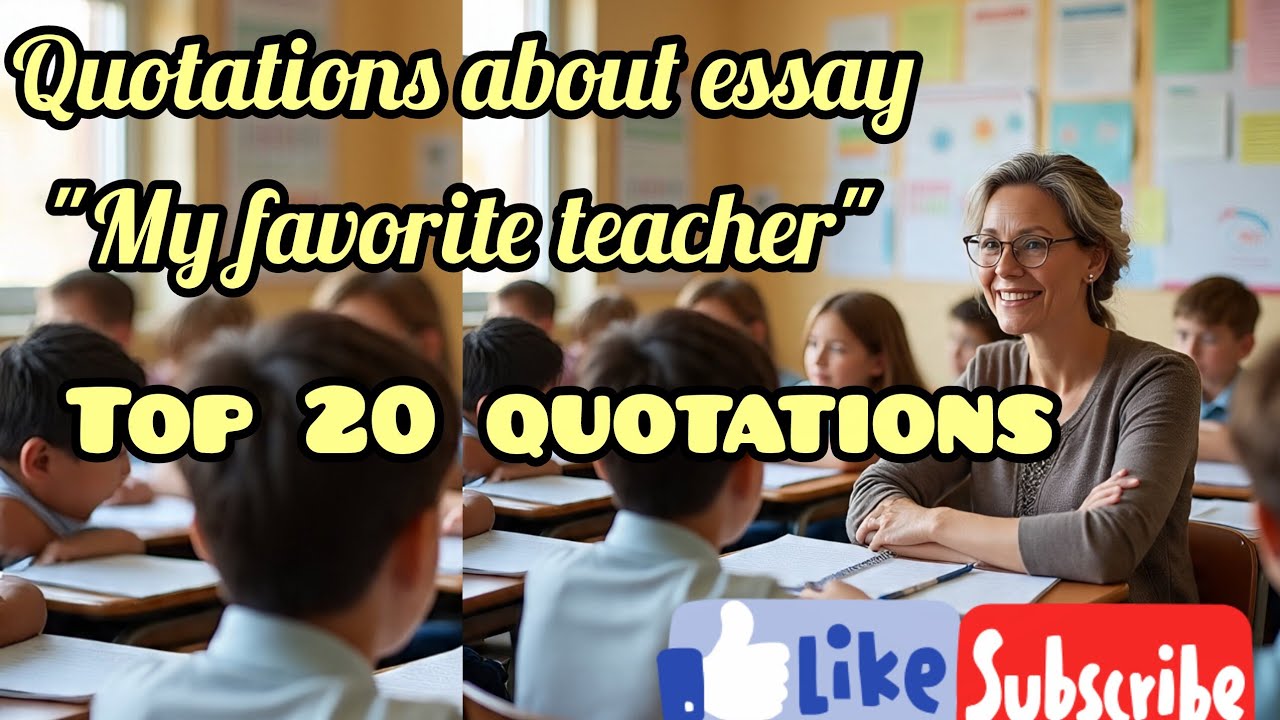 Qoutations about essay "my favorite teacher/best teacher" Top 20 quotations 