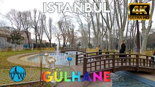 ⁴ᴷ⁵⁰  🇹🇷 Empty Gulhane Historical Garden at the Weekend.(ISTANBUL  WALK)