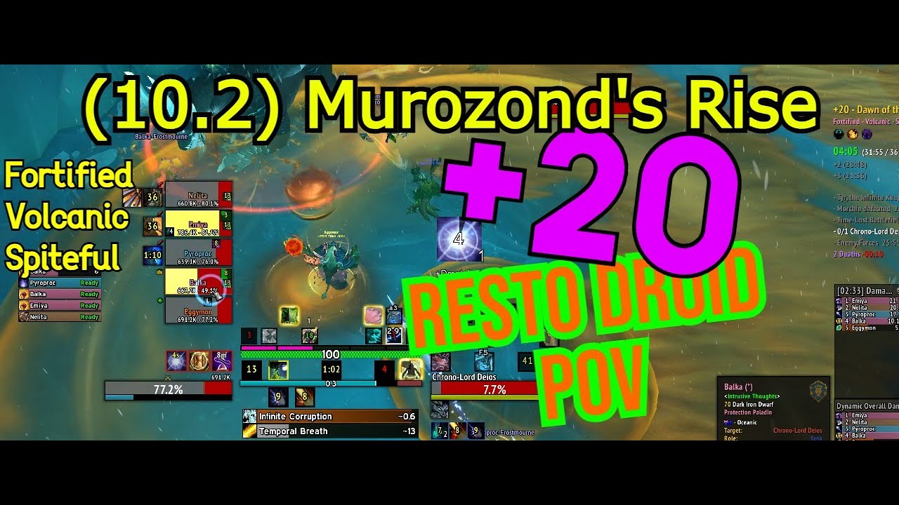 +20 Murozond's Rise Fortified: Resto Druid (Volcanic, Spiteful)
