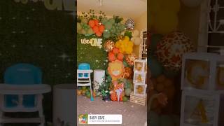 Safari Birthday Theme with Balloon Garland
