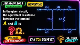 In the given circuit, the equivalent resistance between the terminals A and B is ________ Ω