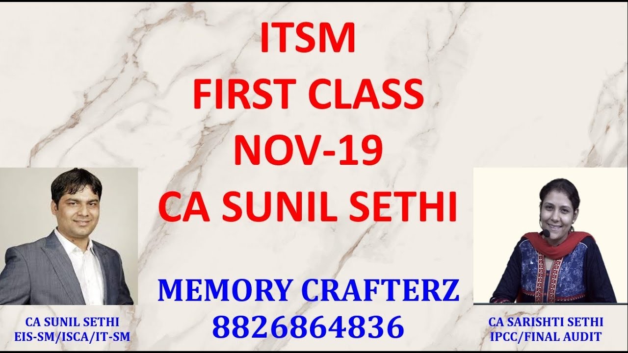 ITSM  FIRST CLASS  NOV-19 CA SUNIL SETHI BPA through application software