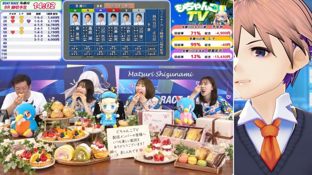 【(SPTを全世界へ!)】』どちゃんこTV(ボートレース多摩川)メンバーの皆さんへライブ配信中にスイーツの差し入れに行ってきました!【魚沼の名前を宇宙の果てまで!】