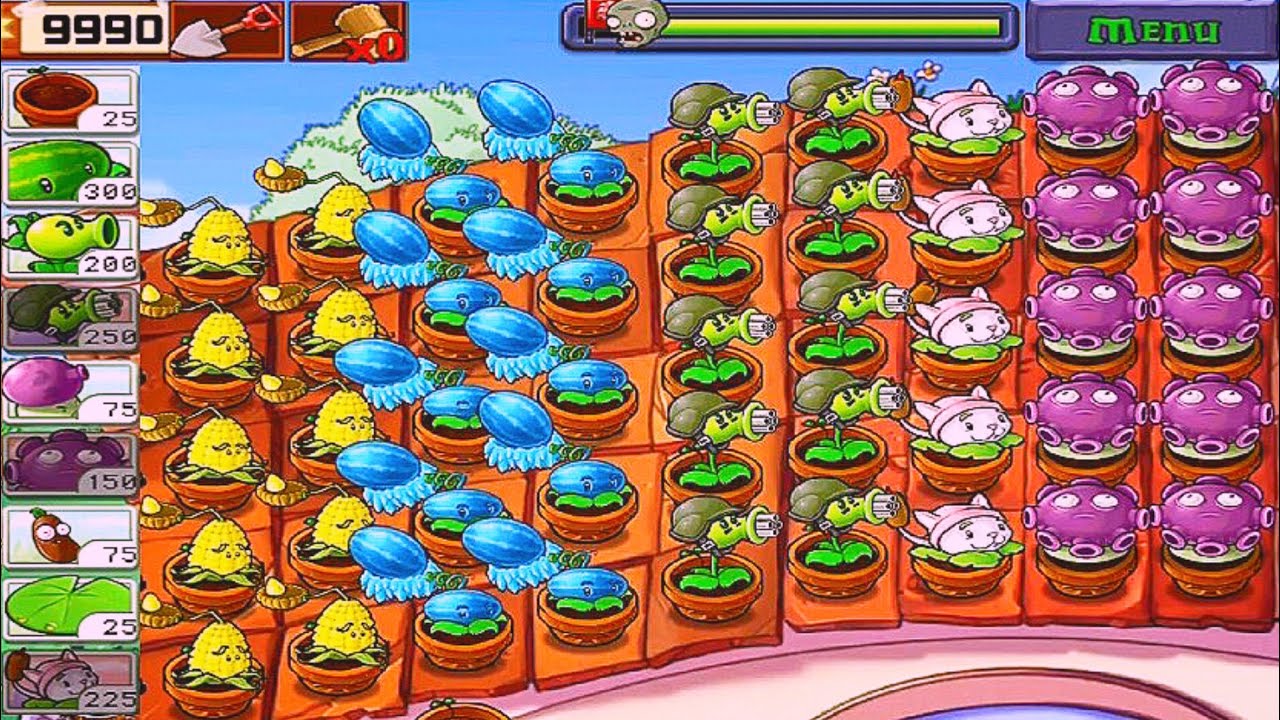 PLANTS VS ZOMBIES | SURVIVAL ROOF | PLANTS VS ALL ZOMBIES FULL HD ...