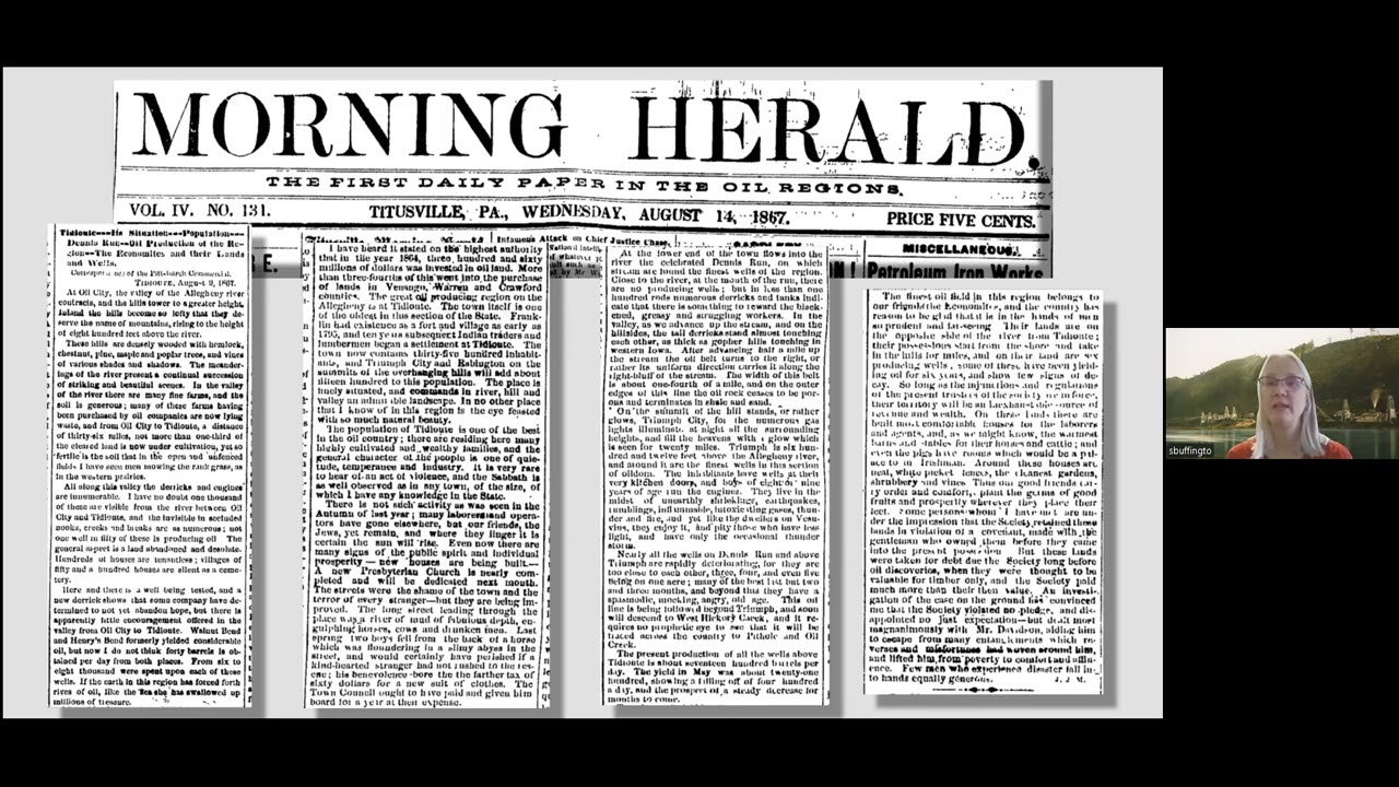 Winter Academy Virtual Lunch Break:  The Harmony Society's Economy Oil Company in Tidioute