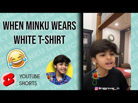 When minku wears white t-shirt😂 | Raj grover | #shorts