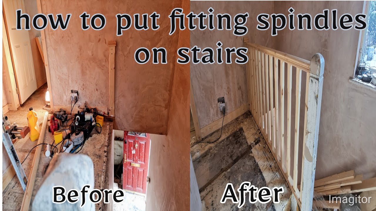 how to put fitting spindles on stairs YouTube