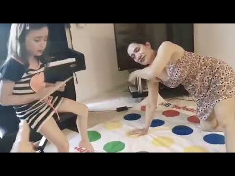 After doing our make up, she now wants to play Twister! 😂