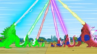 Evolution of BLUE HULK GODZILLA vs Evolution SPIDER SHIN: Atomic Breath|Godzilla Cartoon Compilation
