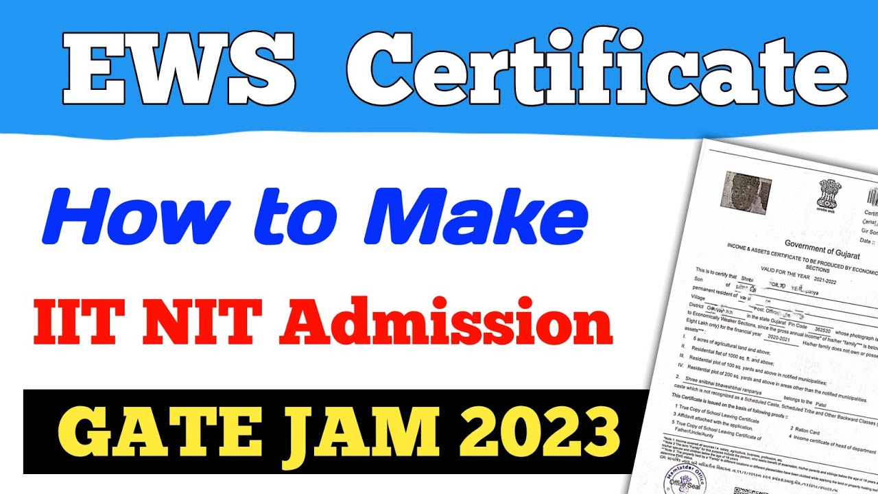 How to make EWS Certificate for IIT NIT Admission 2023 | iit jam 2023 ...
