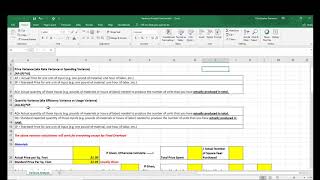 Managerial Accounting - Variance Analysis Practice Exercise - Severson