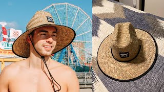 BROOKLYN ATHLETICS Men's Straw Sun Lifeguard Beach Hat Raffia Wide Brim, Natural