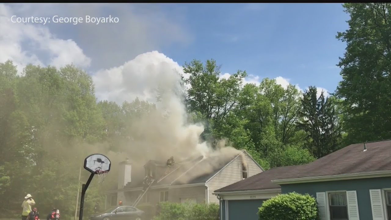 Multiple crews battle house fire in Poland YouTube