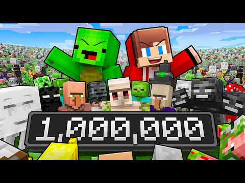 Mikey and JJ Control 1 Million Mobs in Minecraft (Maizen)