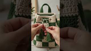 Trendy Crochet Teen Backpack | AI Crochet Inspiration. #youtubeshorts