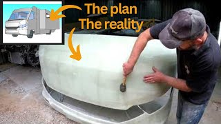 Building a Motorhome from Scratch part 7. Making a fiberglass mold of the Bonnet and Bumper