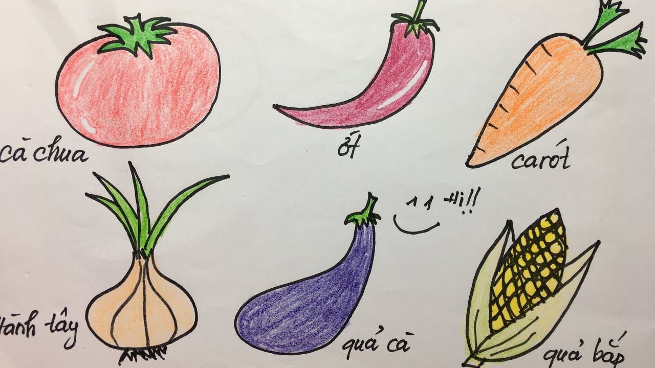 Cách vẽ các loại rau củ^^ - YouTube