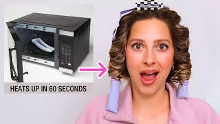 TRYING CONAIR'S *NEW* MICROWAVEABLE HAIR CURLER! Does this  thing actually work?