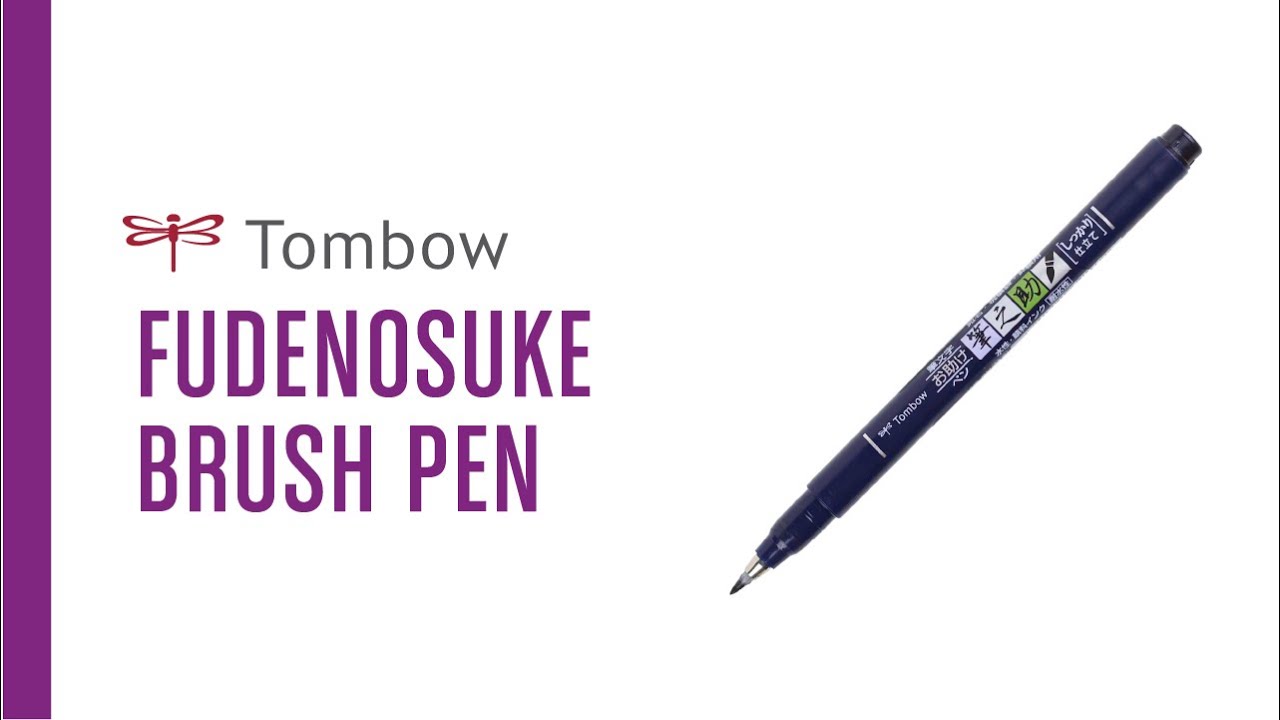 Tombow Fudenosuke 6'' Twin Tip Brush Pen Black